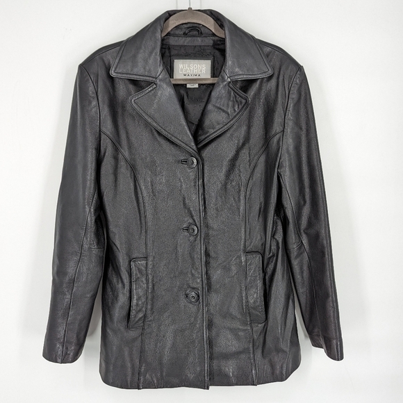 M - Wilsons Leather Maxima | 100% Genuine Leather Y2K Jacket - Picture 1 of 4